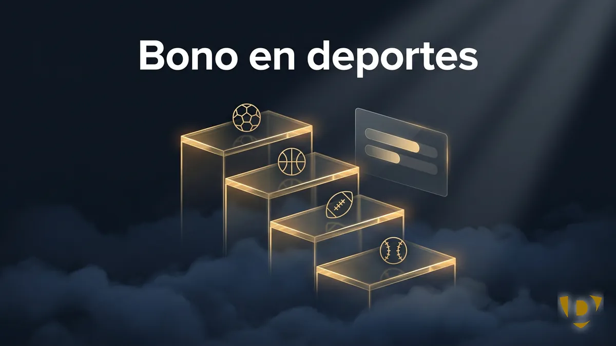Escalera dorada que representa los deportes elegibles para el bono de bienvenida en Doradobet Honduras