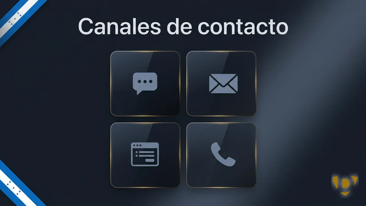 Canales de contacto de Doradobet en Honduras: chat, correo, formulario y teléfono