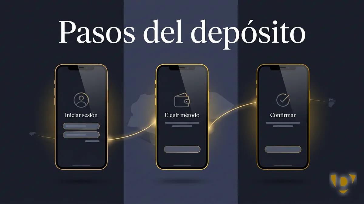 Tres pasos del depósito en Doradobet Honduras mostrados en mockups de celular con interfaz en español