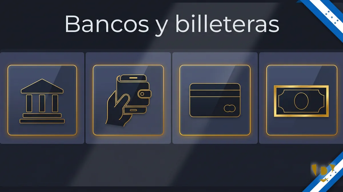 Bancos, billeteras móviles, tarjetas y pago en efectivo disponibles en Doradobet Honduras