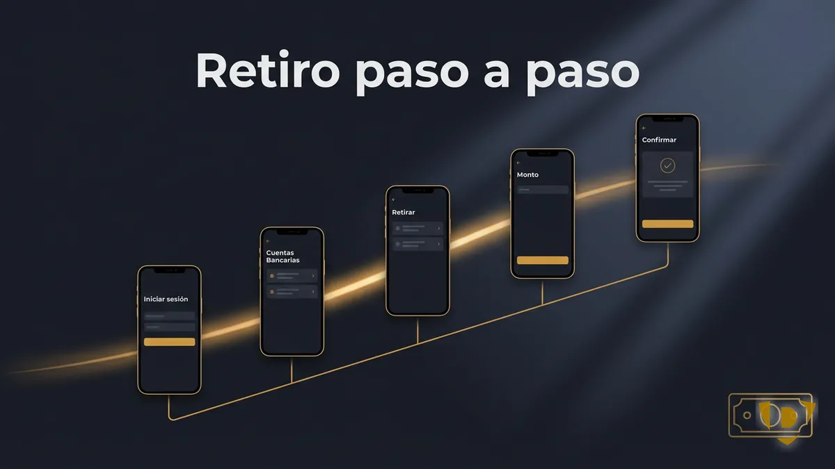 Pasos para retirar dinero en Doradobet Honduras: secuencia de pantallas en el celular